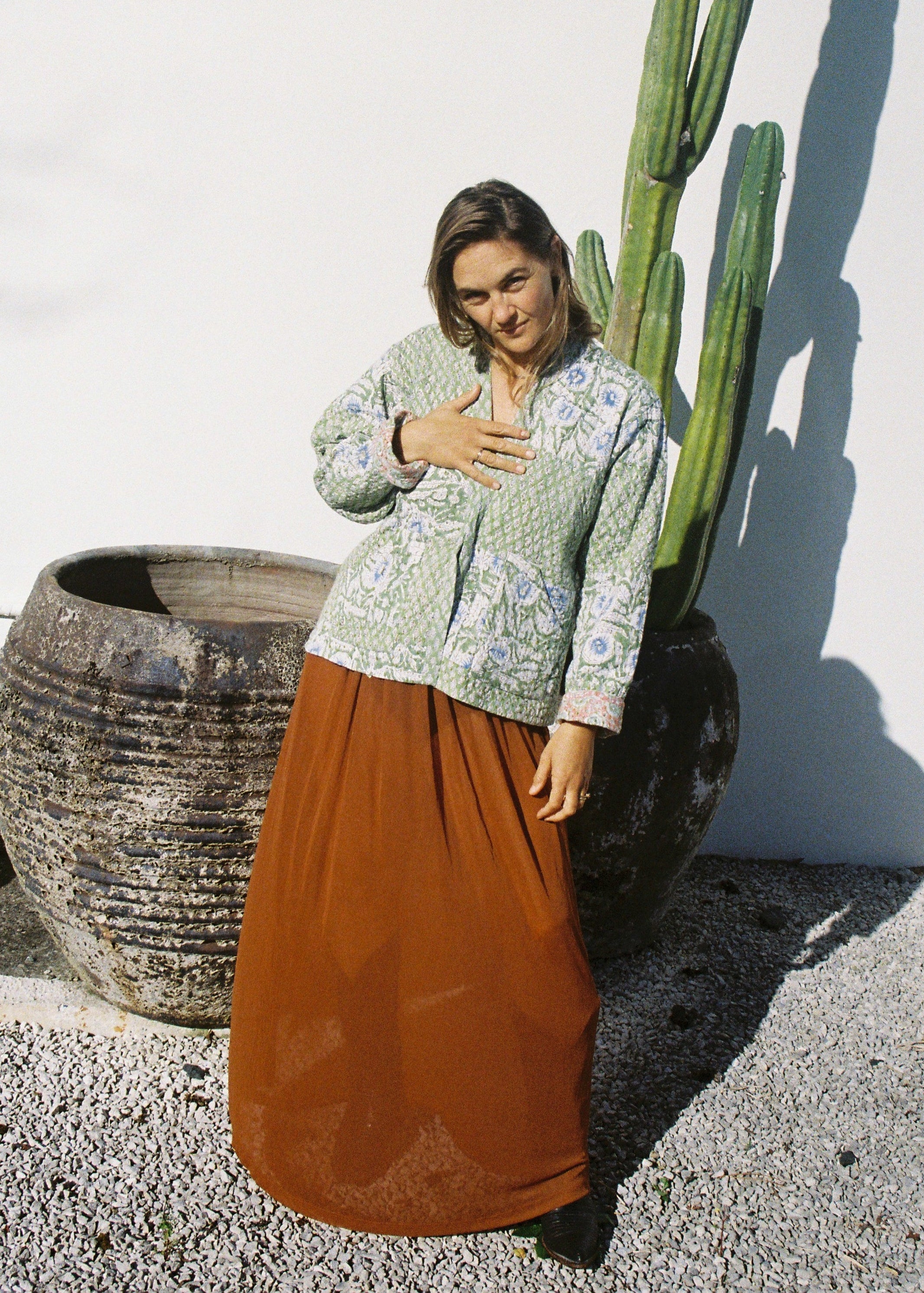 Wild & Indigo Kantha Jacket in Sky & Lemongrass