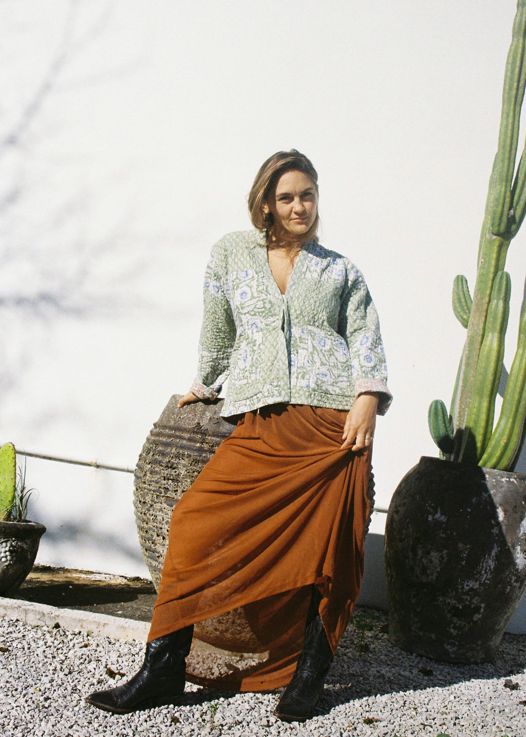 Wild & Indigo Kantha Jacket in Sky & Lemongrass