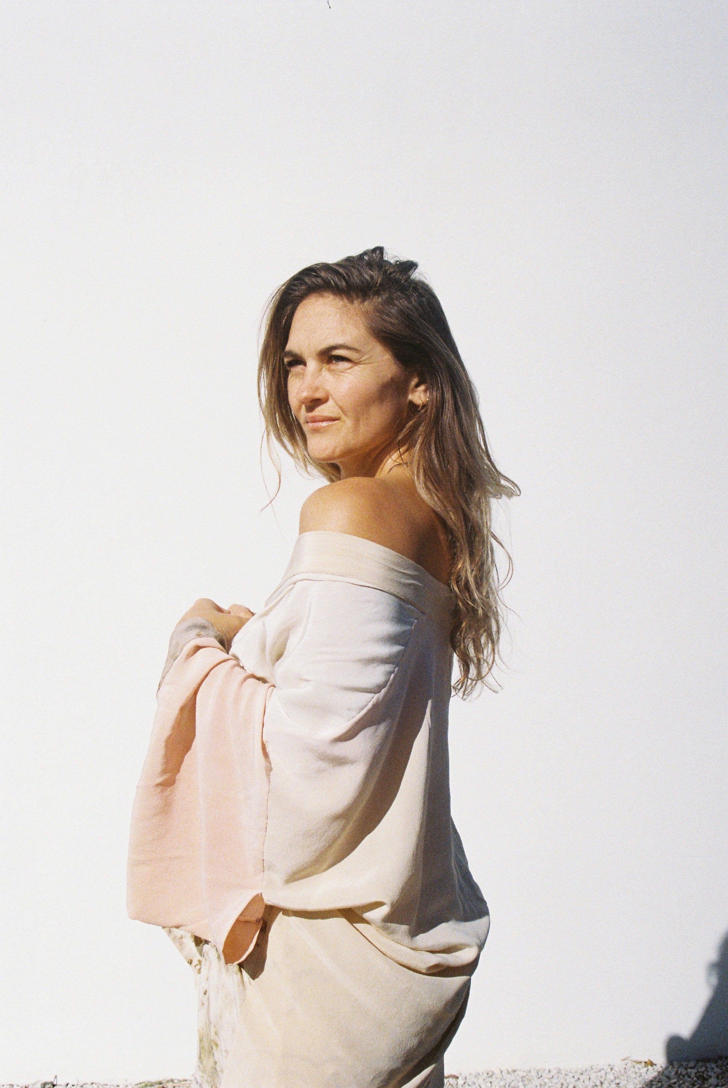 Wild & Indigo Bagru Kaftan in Sand Blush