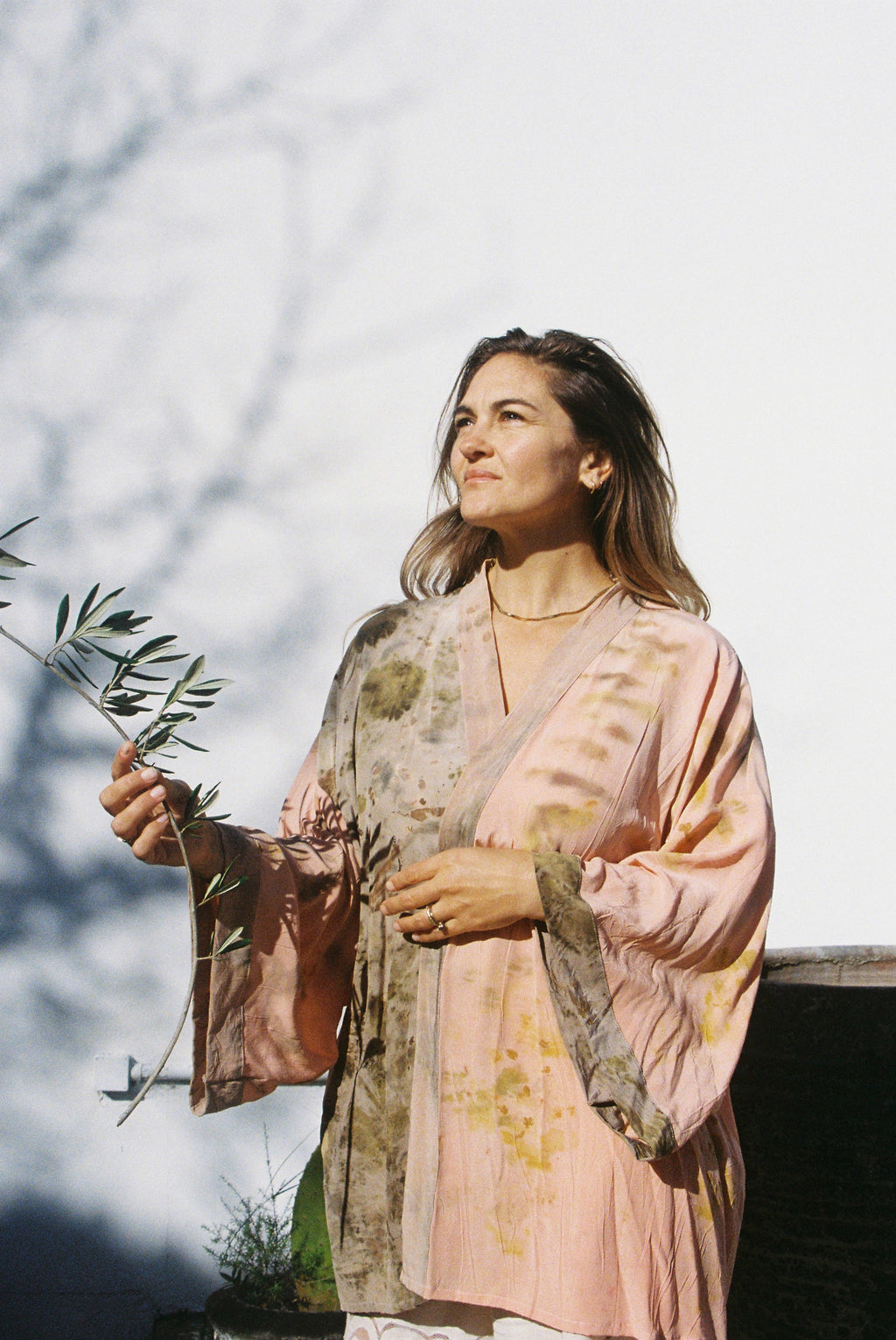 Wild & Indigo Bagru Kaftan in Sand Blush