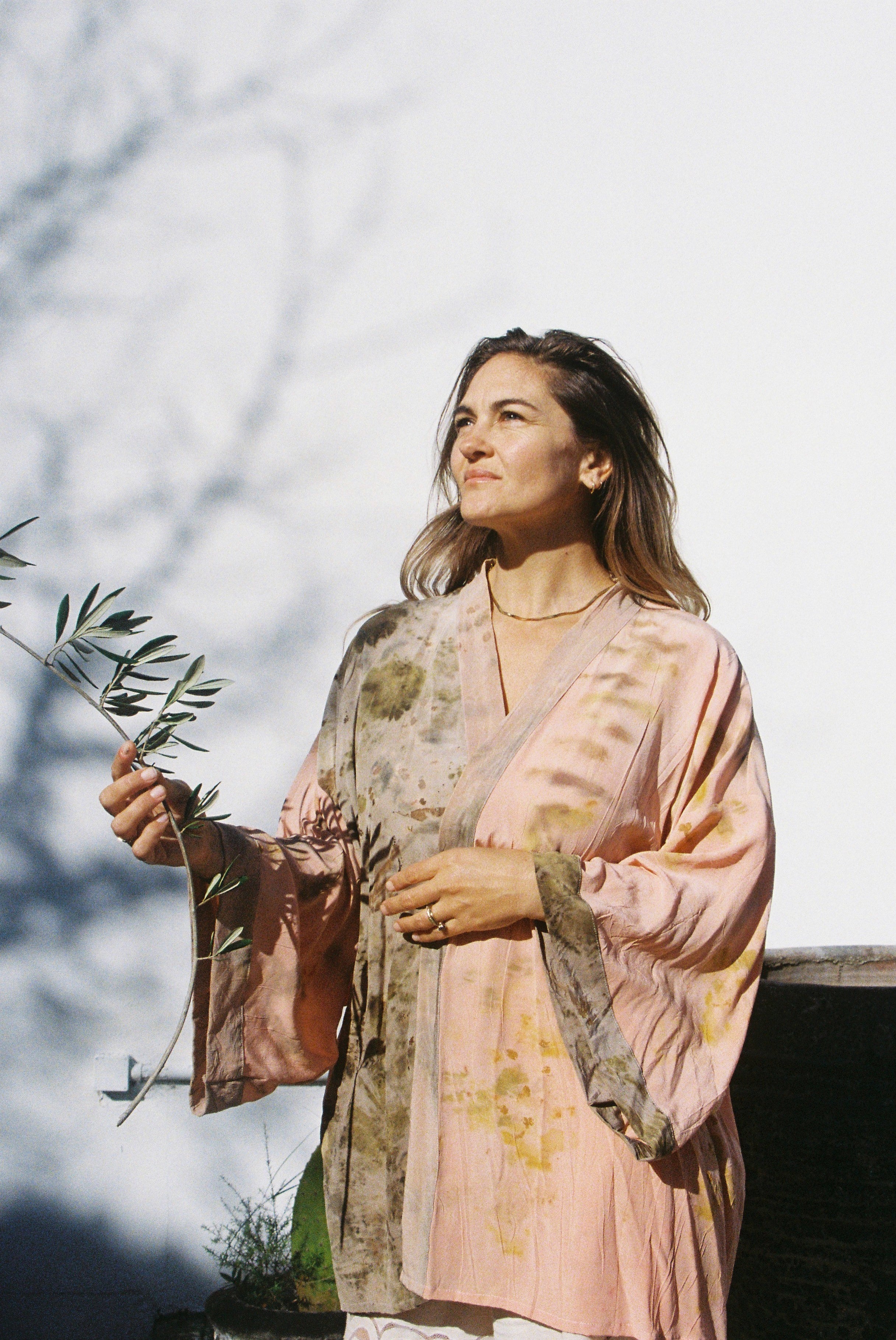 Wild & Indigo Bagru Kaftan in Sand Blush