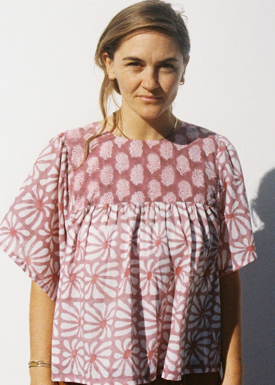 Wild & Indigo Bella Shirt in Daisy Dark Rose