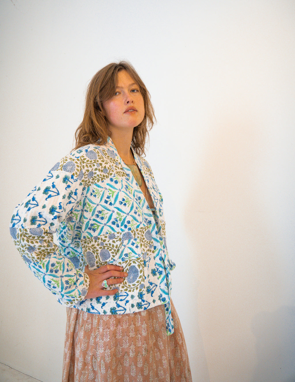 Wild & Indigo Kantha Jacket in Grape, Olive & Teal