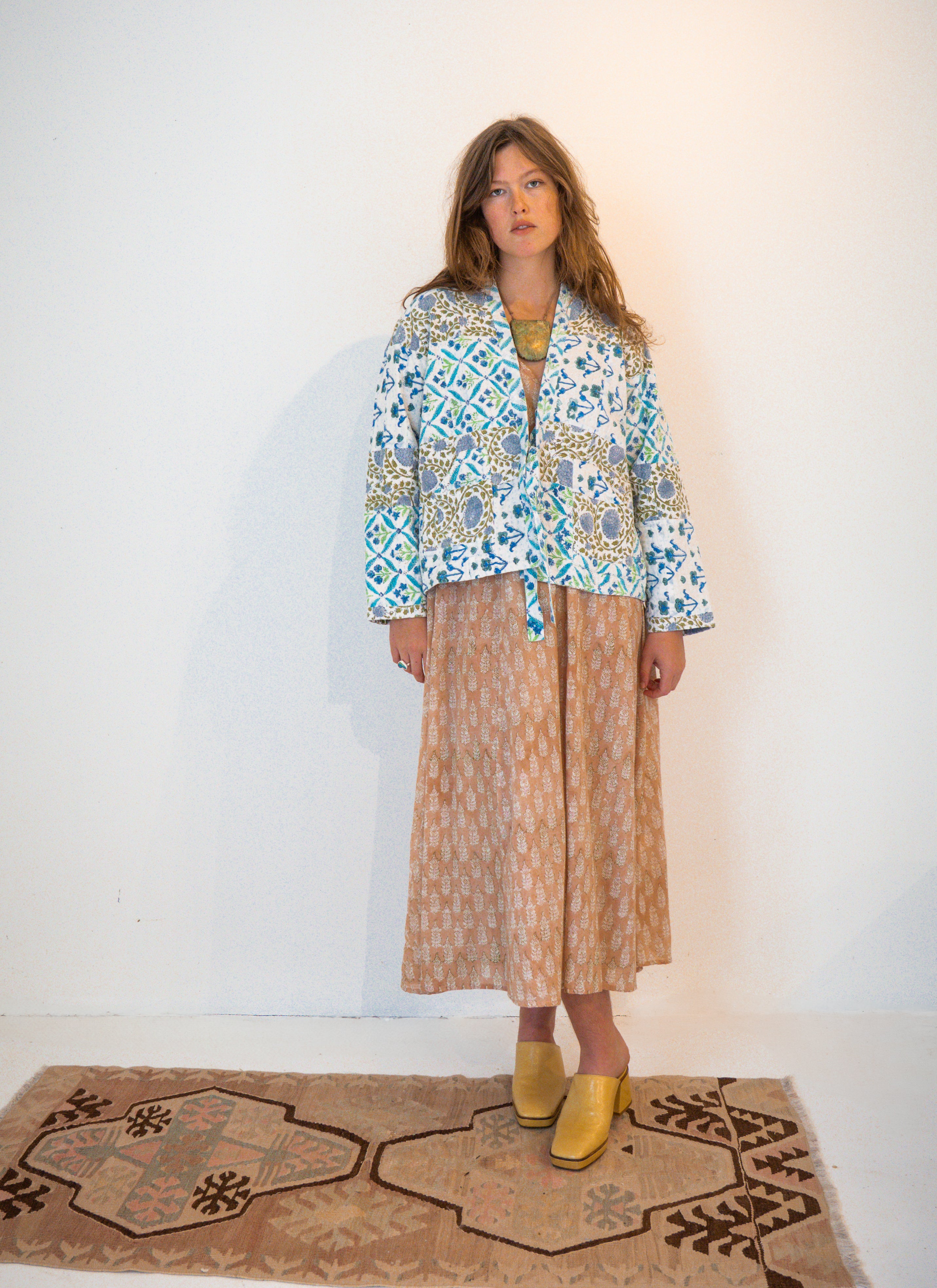 Wild & Indigo Kantha Jacket in Grape, Olive & Teal