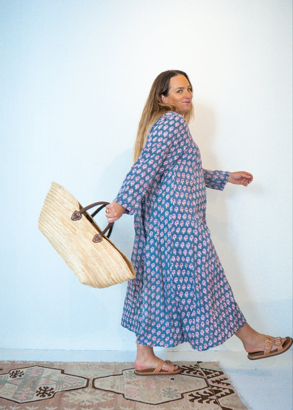 Wild & Indigo Day Dress with buttons in Indigo