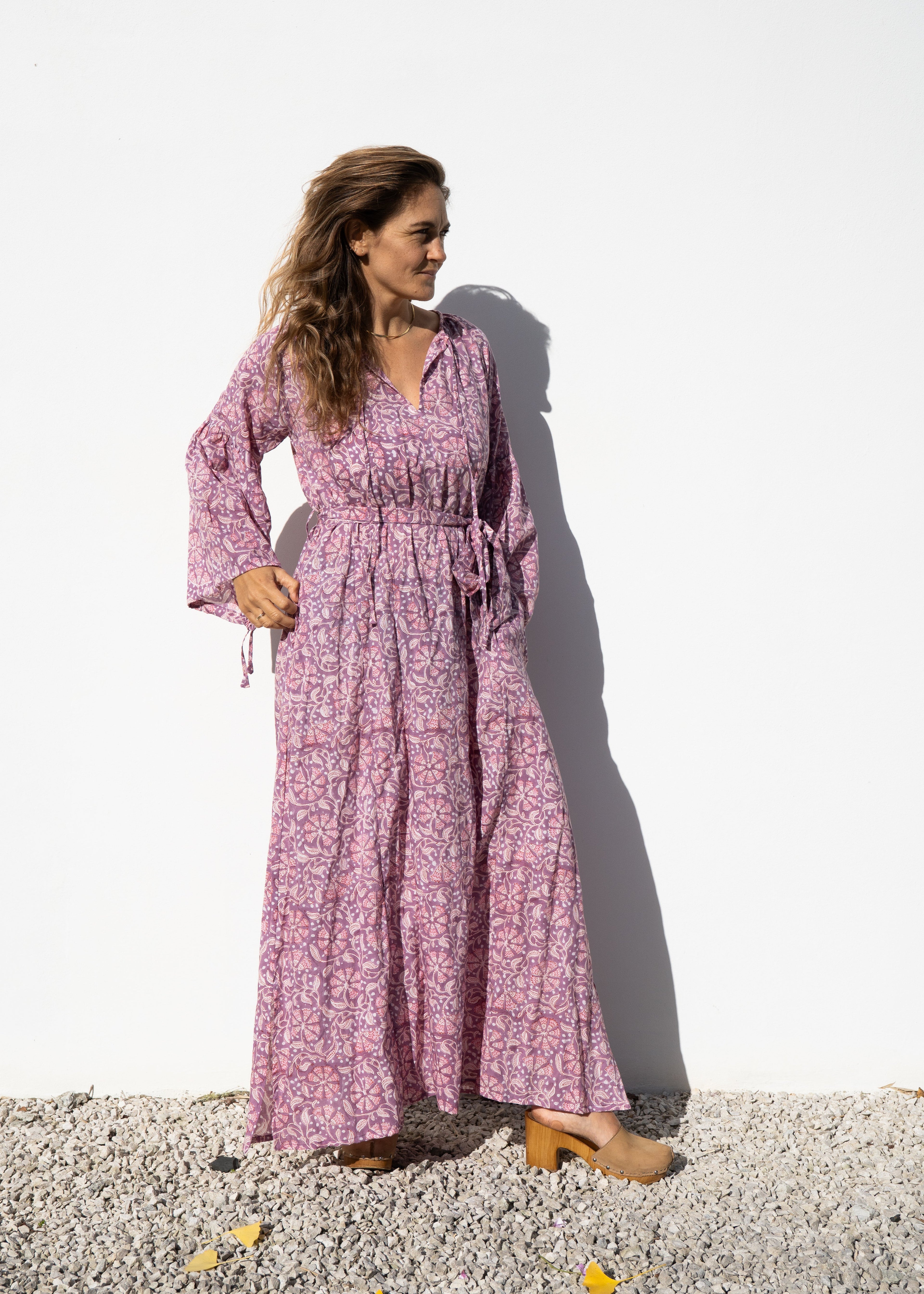 Wild & Indigo French Summer Dress in Orchid