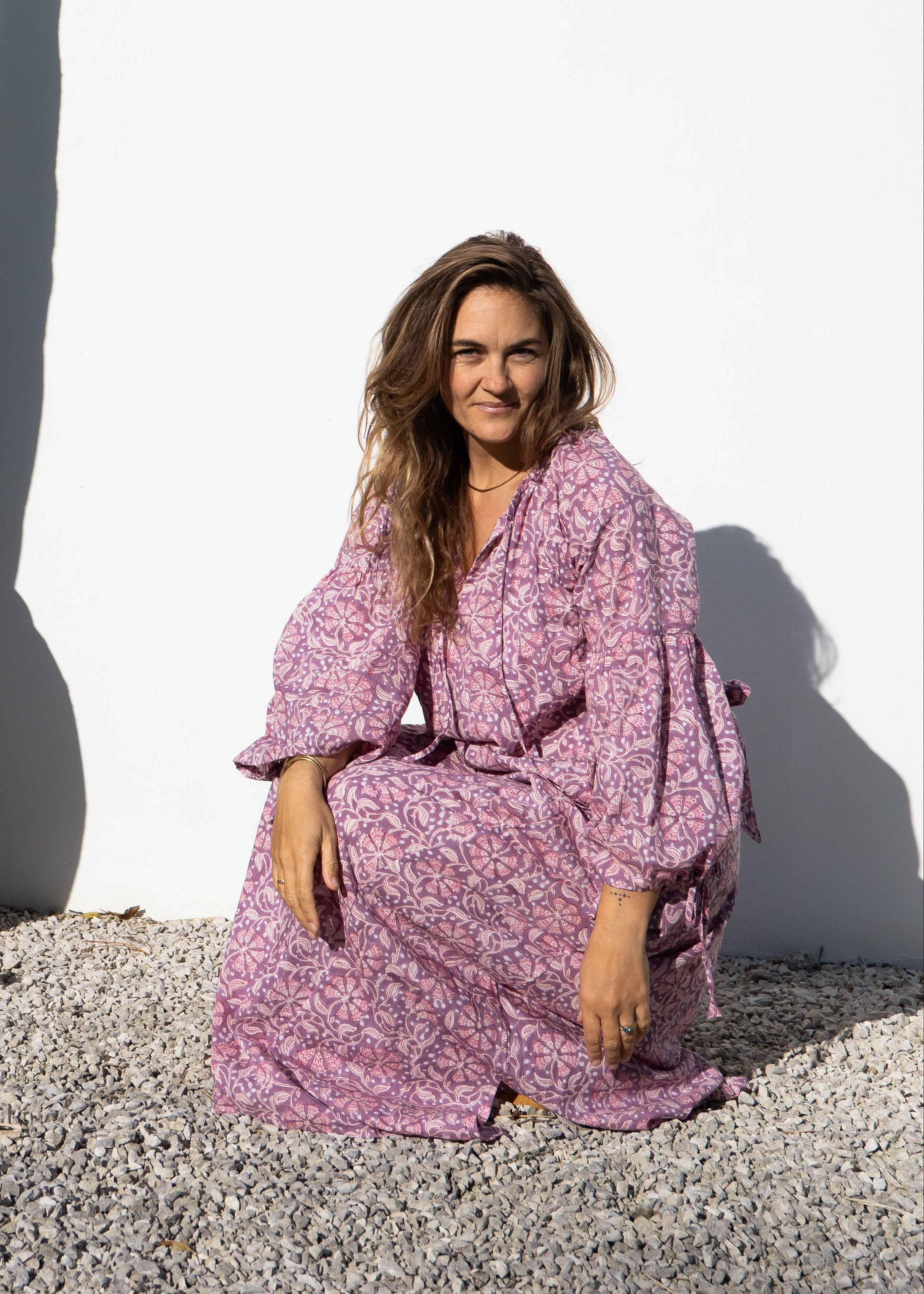 Wild & Indigo French Summer Dress in Orchid