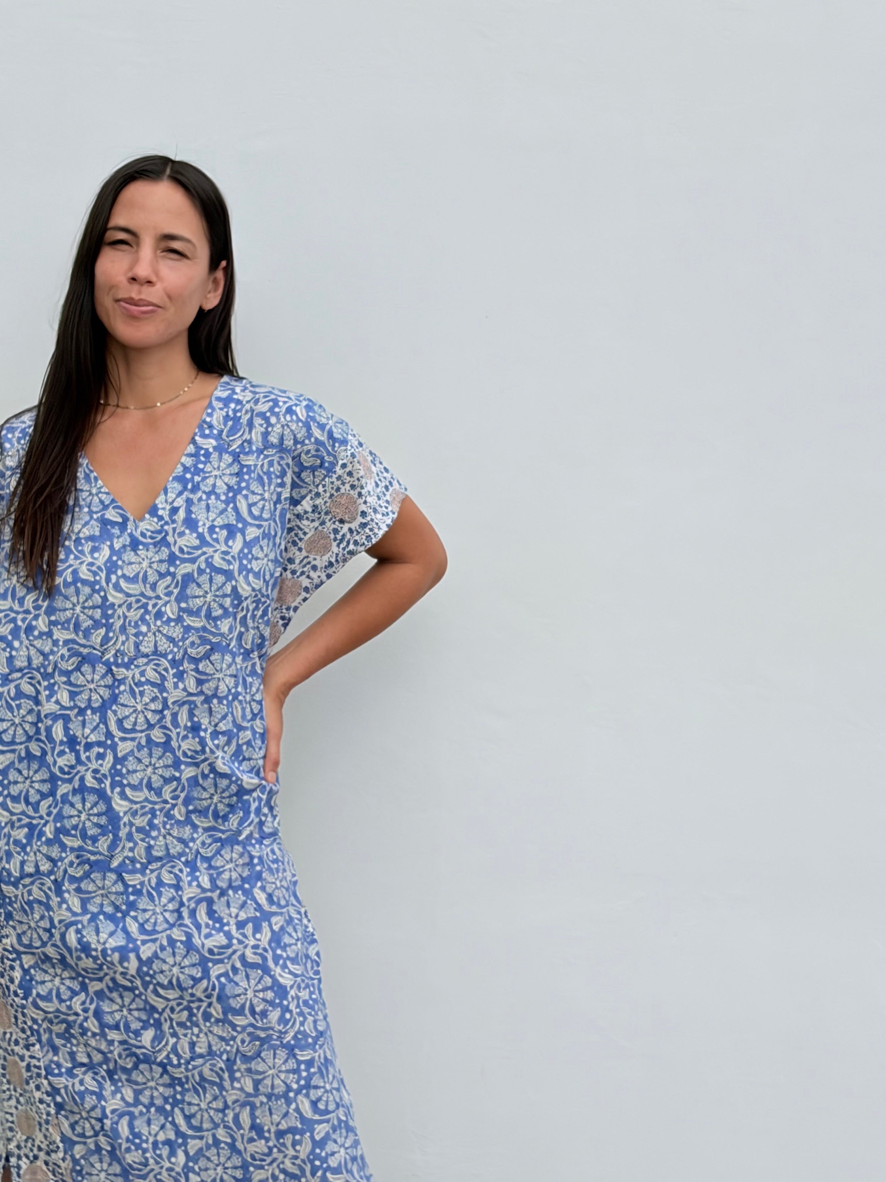 Wild & Indigo Bagru Kaftan Azure