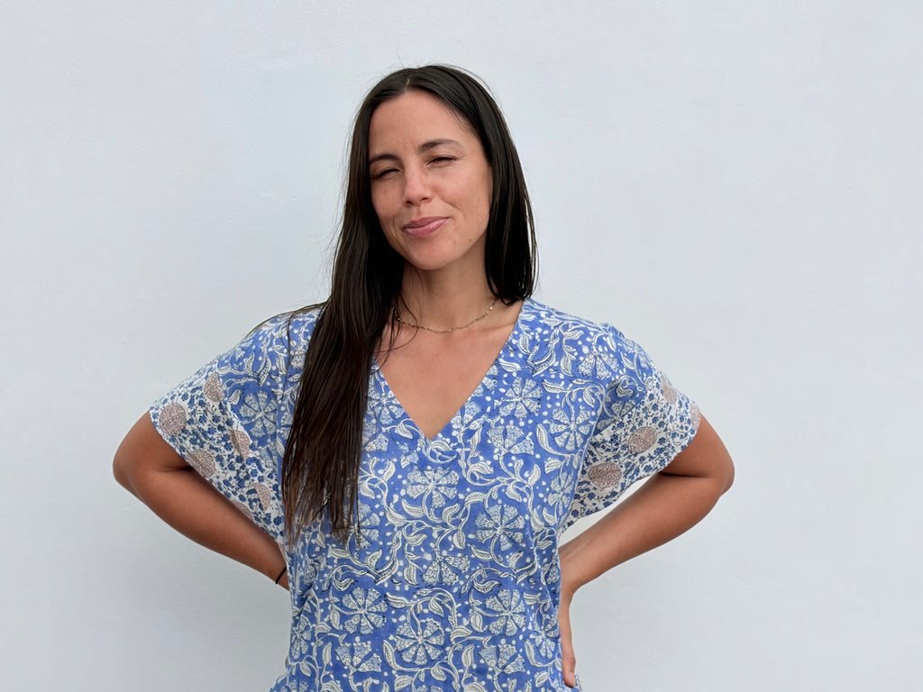 Wild & Indigo Bagru Kaftan Azure