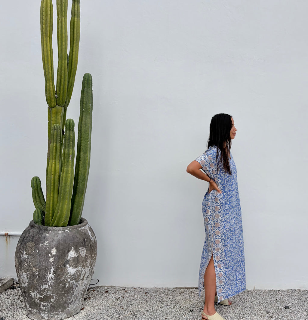 Wild & Indigo Bagru Kaftan Azure