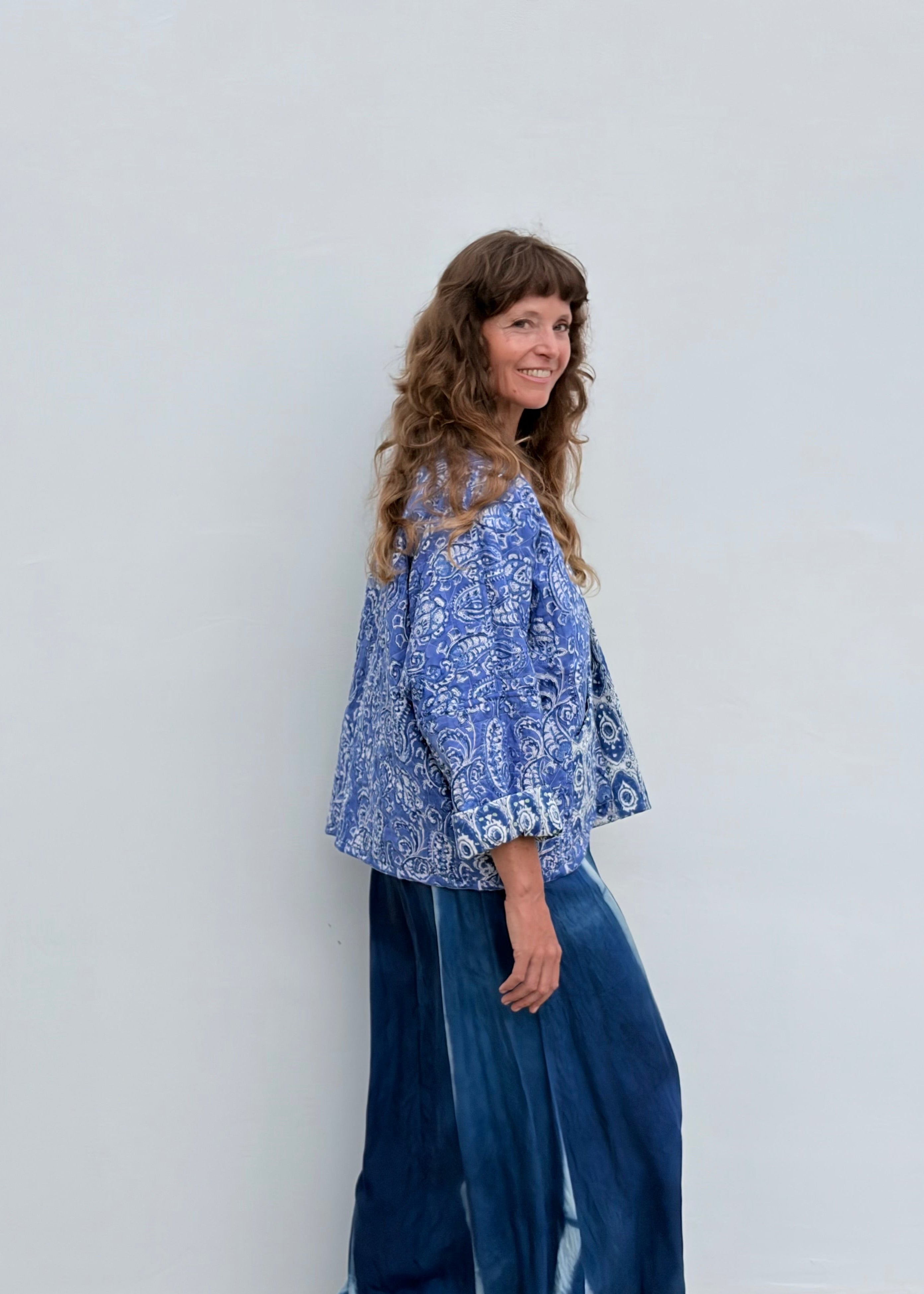 Wild & Indigo Quilted Jacket in Azure