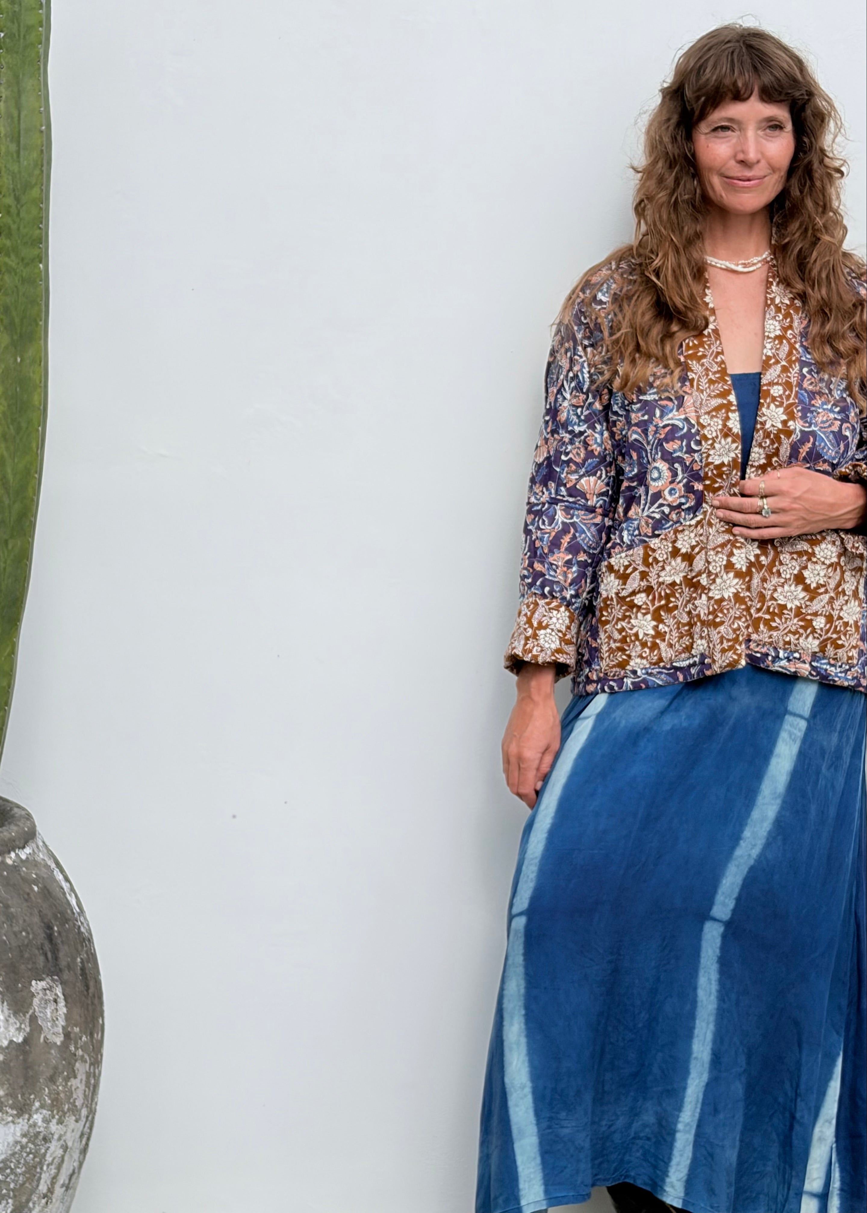 Wild & Indigo Quilted Jacket in Amber