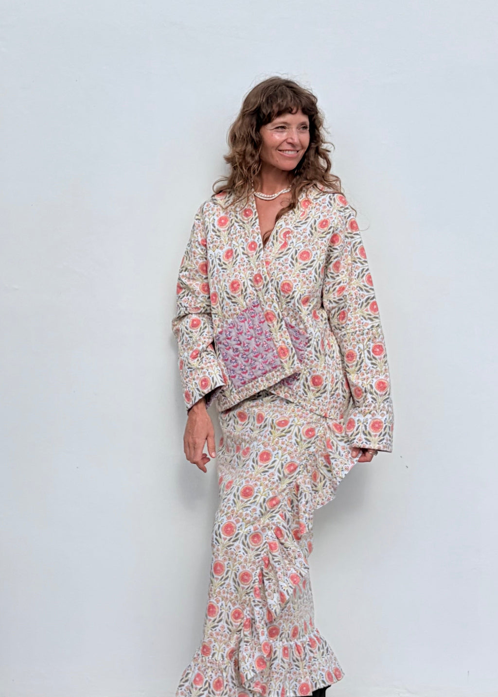 Wild & Indigo Quilted Jacket in Guava