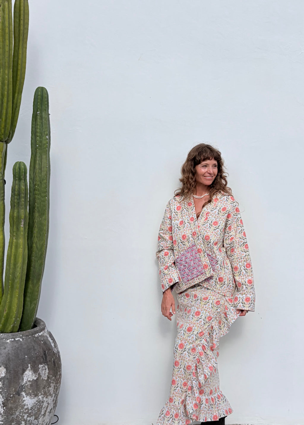 Wild & Indigo Quilted Jacket in Guava