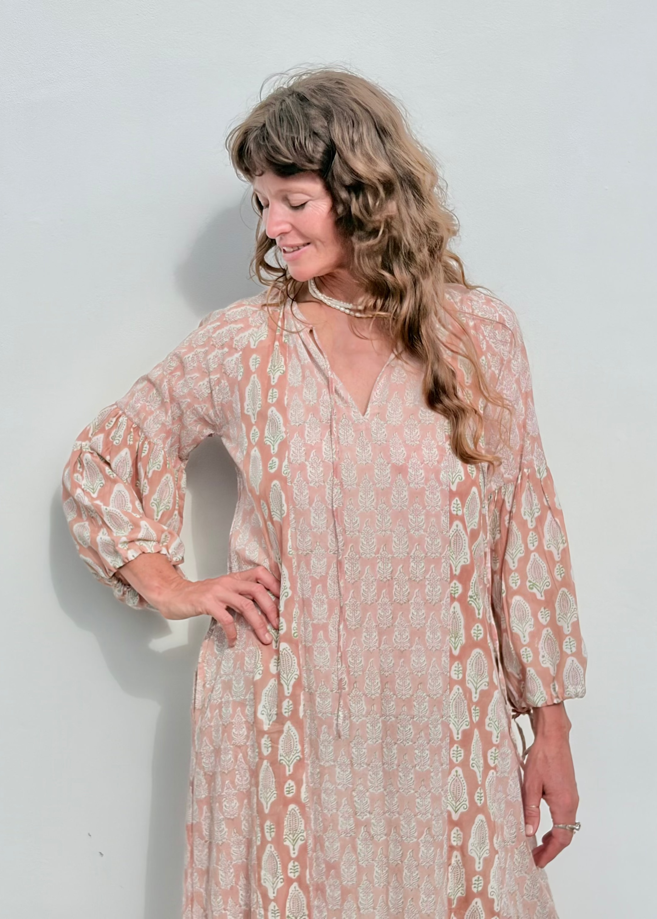 Wild & Indigo French Summer Dress in Nude