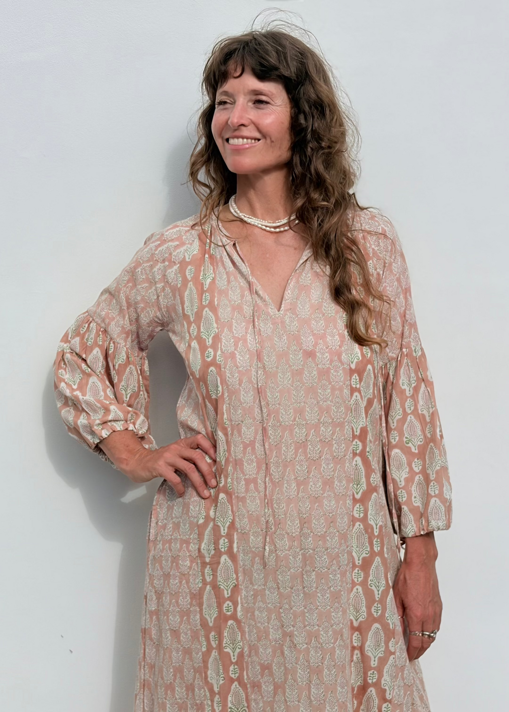 Wild & Indigo French Summer Dress in Nude