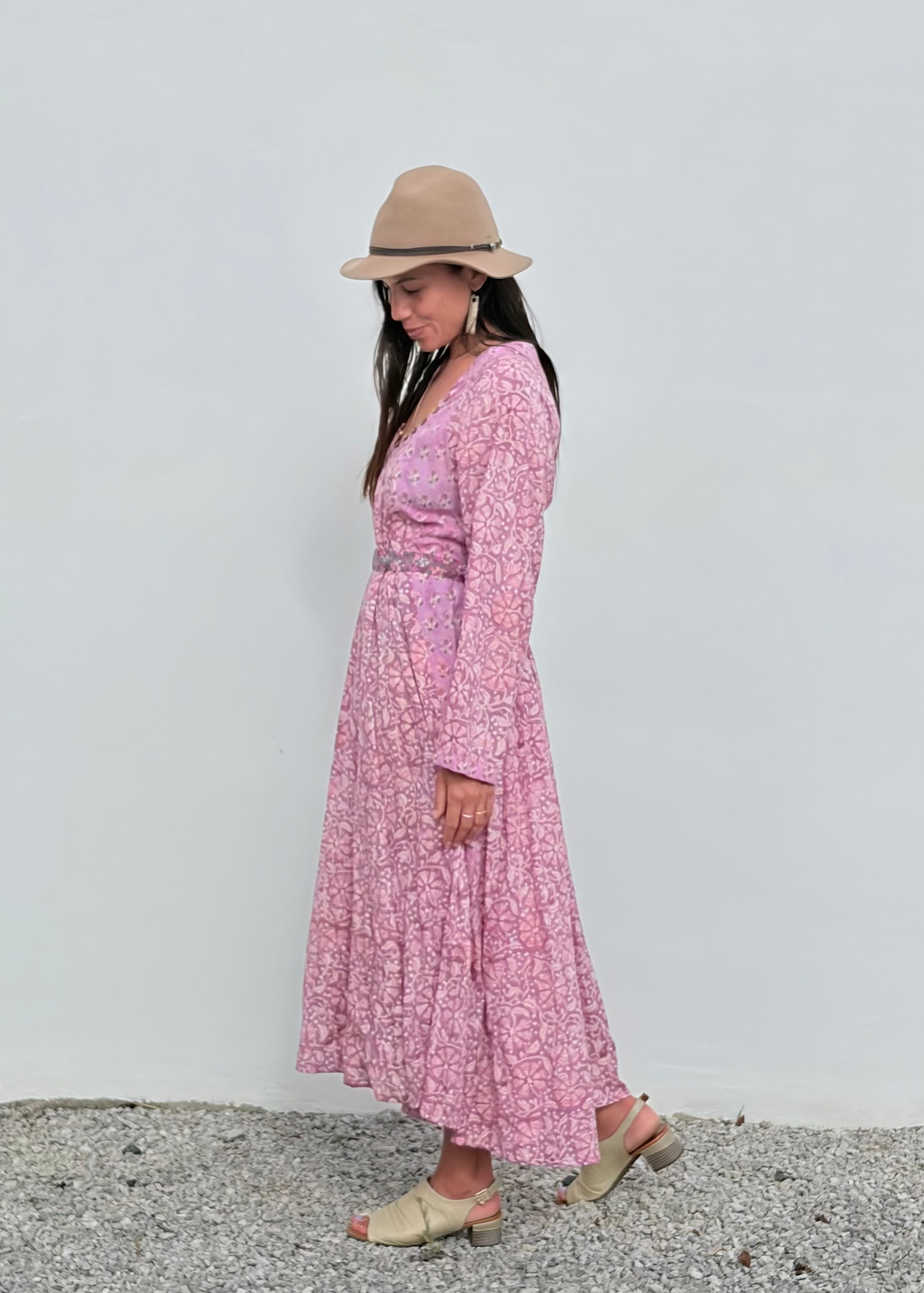 Wild & Indigo Day Dress with buttons in Orchid