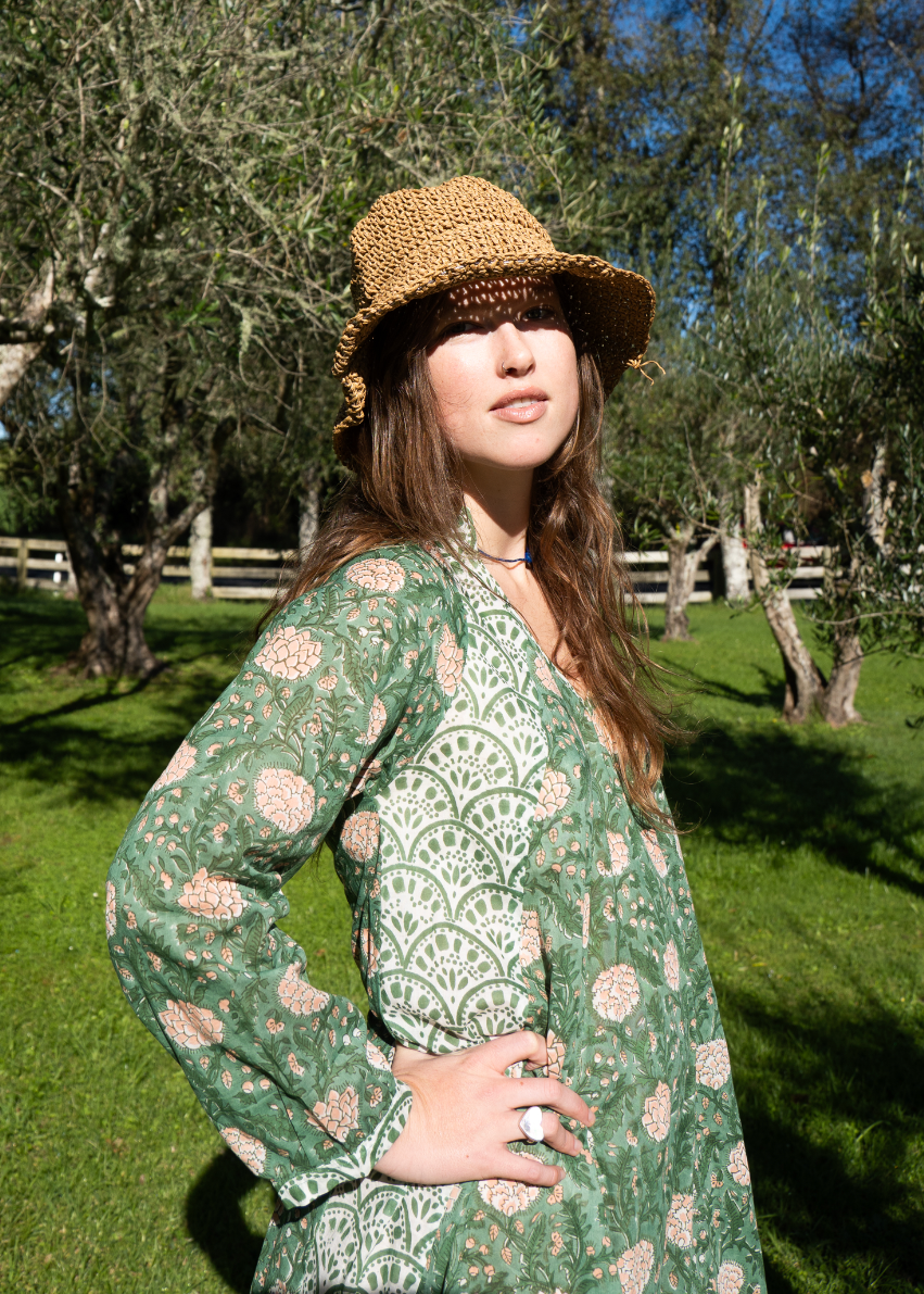 Wild & Indigo Summer Dress in Emerald